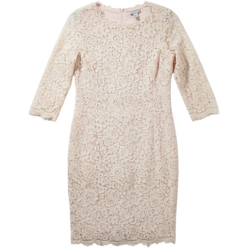 H&M Floral Lace Sheath Dress Womens Size Small Pink RN101255